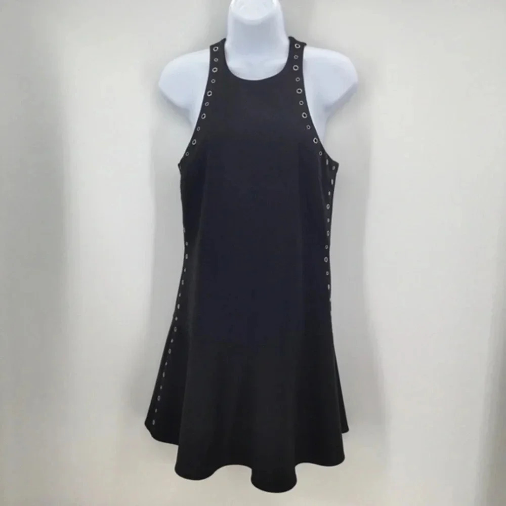 Elizabeth & James Women’s Black Grommet Dress w/Peplum Bottom LBD Cocktail/Party